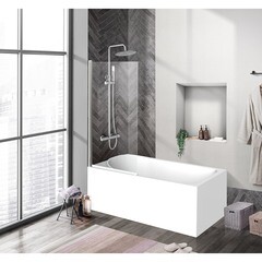 Шторка на ванну распашная 80х150х0,5 см профиль хром BelBagno Uno (UNO-V-1-80/150-C-Cr) - фото 3