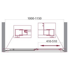 Душевая дверь BelBagno Unique стекло матовое 115х190 см профиль хром 5 мм раздвижная (UNIQUE-BF-1-100/115-P-Cr) - фото 2