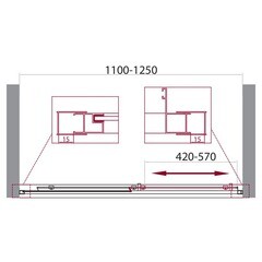 Душевая дверь BelBagno Unique стекло прозрачное 125х190 см профиль хром 5 мм раздвижная (UNIQUE-BF-1-110/125-C-Cr) - фото 2