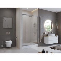 Душевая дверь BelBagno Uno-195 стекло прозрачное 160х195 см профиль хром 5 мм раздвижная (UNO-195-BF-1-160-C-Cr) - фото 3