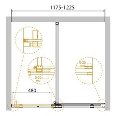 Душевая дверь Cezares Stream стекло прозрачное 120х195 см профиль хром 8 мм раздвижная (STREAM-BF-1-120-C-Cr) - фото 2