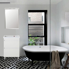 Зеркало с подсветкой прямоугольное 56,4х80 см в раме белой АСБ-Мебель Коста (11482) - фото 3