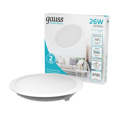 Светильник встраиваемый светодиодный с драйвером белый 26 Вт 4000К IP20 Gauss Elementary Downlight (997520224) - фото 7