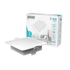 Светильник встраиваемый светодиодный с драйвером белый 5,5 Вт 4000К IP20 Gauss Elementary Downlight (998420205) - фото 7