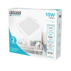 Светильник встраиваемый светодиодный с драйвером белый 10 Вт 4000К IP20 Gauss Elementary Downlight (998420209) - фото 4