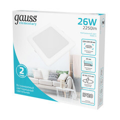 Светильник встраиваемый светодиодный с драйвером белый 26 Вт 4000К IP20 Gauss Elementary Downlight (998520224) - фото 6
