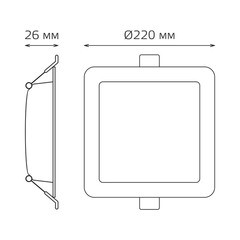 Светильник встраиваемый светодиодный с драйвером белый 26 Вт 4000К IP20 Gauss Elementary Downlight (998520224) - фото 4