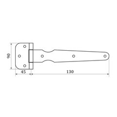 Петля ПС-130 стрела универсальная неразъемная 90х40 мм цинк - фото 2