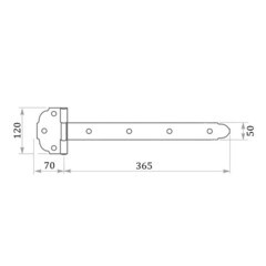 Петля ПС-370 стрела универсальная неразъемная 120х40 мм цинк - фото 2