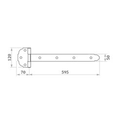 Петля ПС-600 стрела универсальная неразъемная 120х40 мм цинк - фото 2