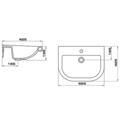 Комплект раковина с пьедесталом Santeri Pro 56 см белая - фото 3
