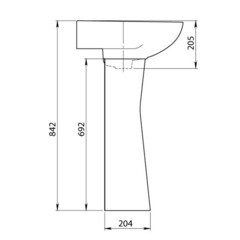 Комплект раковина с пьедесталом Santeri Pro 56 см белая - фото 2