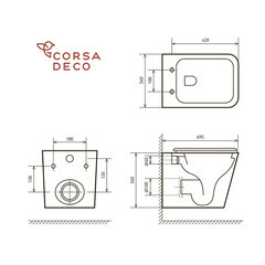 Комплект инсталляции Cersanit Vector с унитазом Corsa Deco ТX и сиденьем дюропласт микролифт - фото 2