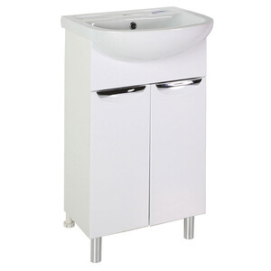 Комплект тумба с раковиной АСБ-Мебель Мессина 50 см напольная белая