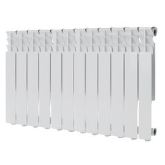 Радиатор алюминиевый КМ 500 мм 12 секций 1" боковое подключение белый - фото 1