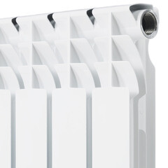 Радиатор алюминиевый КМ 500 мм 4 секции 1" боковое подключение белый - фото 5