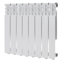 Изображение товара Радиатор алюминиевый КМ 500 мм 8 секций 1" боковое подключение белый