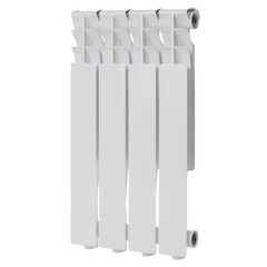 Радиатор алюминиевый КМ 500 мм 4 секции 1" боковое подключение белый - фото 1