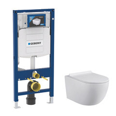 Комплект инсталляции Geberit Sigma с унитазом Lavelly Classic и сиденьем дюропласт микролифт быстросъем - фото 1