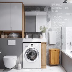 Зеркальный шкаф Aquaton Лондри 80х75х13 см белый - фото 3