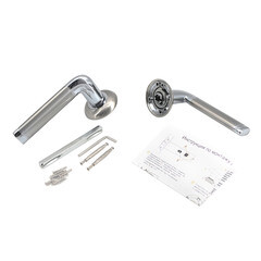 Ручка дверная круглая розетка белый никель/хром - фото 4