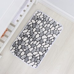 Коврик для ванной серый 60х40 см Доляна Галька (851397) - фото 4