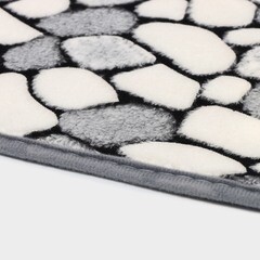 Набор ковриков для ванной и туалета серый 80х50/49х40 Доляна Галька (851410) - фото 8