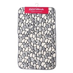 Набор ковриков для ванной и туалета серый 80х50/49х40 Доляна Галька (851410) - фото 2