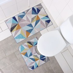 Набор ковриков для ванной и туалета разноцветный 80х50/50х40 Доляна Гранулы (6997794) - фото 3