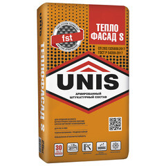 Изображение товара Штукатурно-клеевая смесь для теплоизоляции Unis Теплофасад S высокопрочная 25 кг