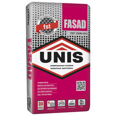 Изображение товара Шпаклевка цементная Unis Fasad базовая серая 20 кг
