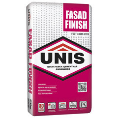 Изображение товара Шпаклевка цементная Unis Fasad Finish финишная белая 20 кг