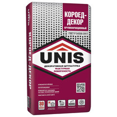 Изображение товара Штукатурка декоративная Unis Короед-Декор 3 мм белая 25 кг
