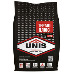Изображение товара Клей для плитки и керамогранита Unis Термоплюс термостойкий серый класс C2 TE 5 кг