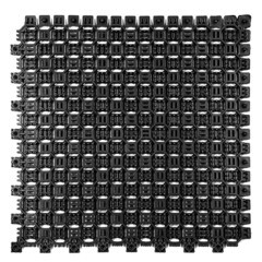 Плитка модульная ПВХ грязезащитная Пластфактор Optima Duos Глубокий черная RAL 9005 0,375 кв.м 9 мм - фото 1