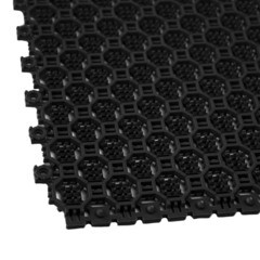 Плитка модульная ПВХ грязезащитная Пластфактор Optima Duos Глубокий черная RAL 9005 0,375 кв.м 9 мм - фото 4