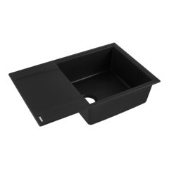 Мойка для кухни Omoikiri Daisen 78-LB-BL 78х51х19 см врезная с крылом с сифоном искусственный камень черная