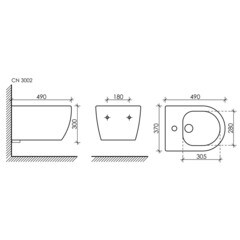 Биде Ceramicanova Play подвесное (CN3002) - фото 2
