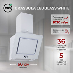 Кухонная вытяжка наклонная MBS Crassula 160 Glass White 60 см белая - фото 5