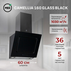 Кухонная вытяжка наклонная MBS Camellia 160 Glass Black 60 см черная - фото 5