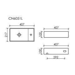 Раковина Ceramicanova Element 40 см подвесная белая (CN6051L) - фото 2