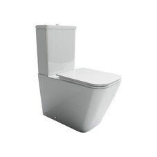 Унитаз-компакт Ceramicanova Cubic Rimless безободковый с универсальным выпуском с сиденьем дюропласт микролифт белый (CN1803)