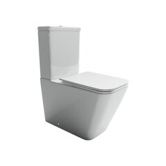 Изображение товара Унитаз-компакт Ceramicanova Cubic Rimless безободковый с универсальным выпуском с сиденьем дюропласт микролифт белый (CN1803)