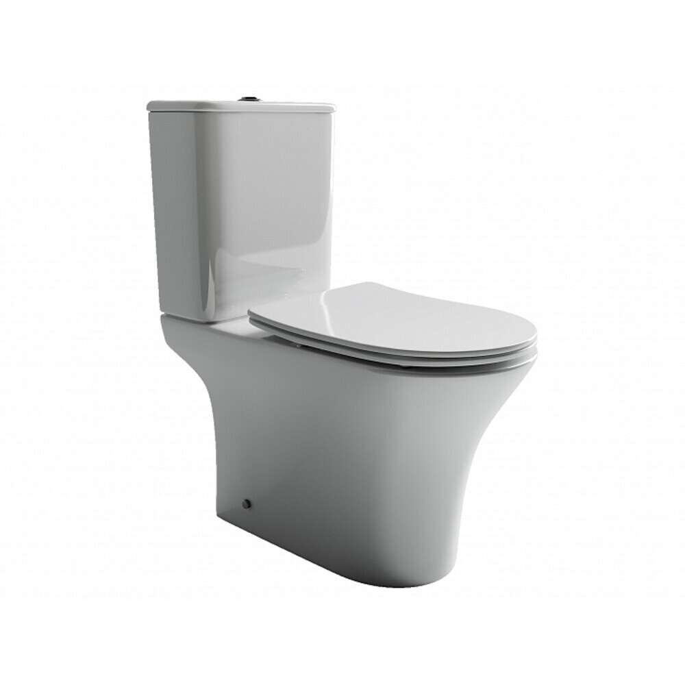 Изображение товара Унитаз-компакт Ceramicanova Fortuna Rimless безободковый с универсальным выпуском с сиденьем дюропласт микролифт белый (CN9001)