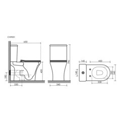 Унитаз-компакт Ceramicanova Fortuna Rimless безободковый с универсальным выпуском с сиденьем дюропласт микролифт белый (CN9001) - фото 2