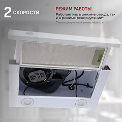Кухонная вытяжка встраиваемая MBS Aralia 150 White Glass 50 см белая - фото 4