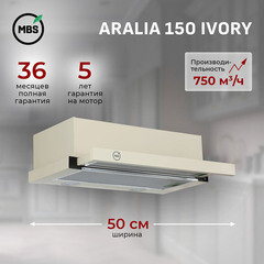 Кухонная вытяжка встраиваемая MBS Aralia 150 Ivory 50 см слоновая кость - фото 5