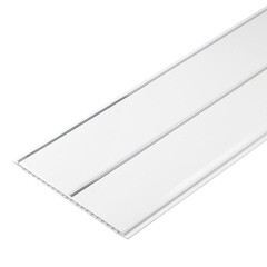 Изображение товара Панель ПВХ 240х3000х8 мм Кронапласт рейка двойная серебро 0,72 кв.м