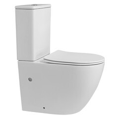 Изображение товара Унитаз-компакт Abber Bequem безободковый с горизонтальным выпуском с сиденьем дюропласт микролифт белый (AC1110)