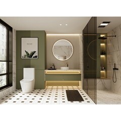 Унитаз-компакт Abber Bequem безободковый с горизонтальным выпуском с сиденьем дюропласт микролифт белый (AC1112) - фото 6